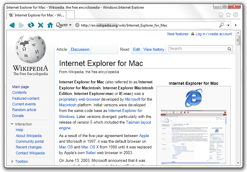 internet exlporer for mac